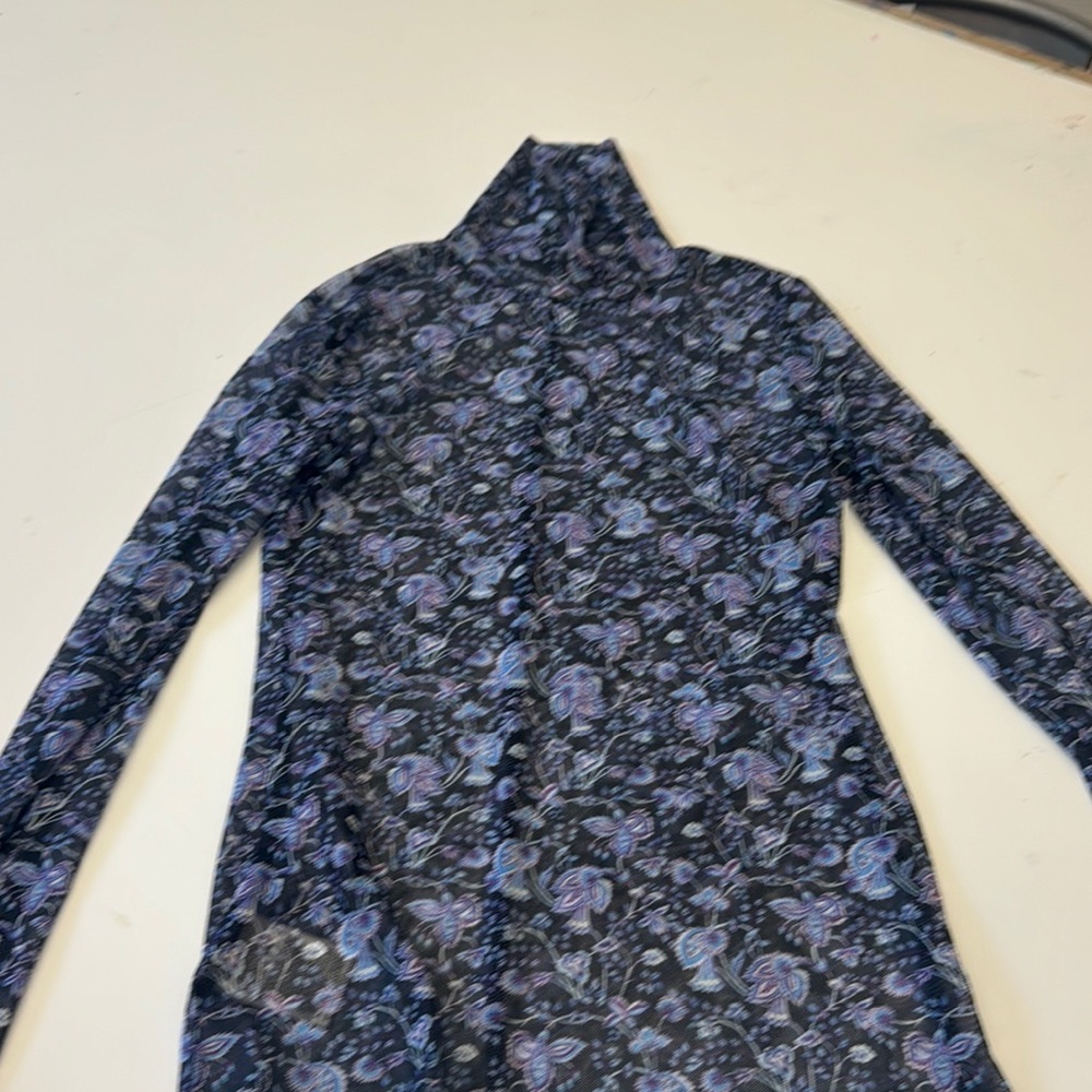 BCBGeneration Black Floral Turtleneck